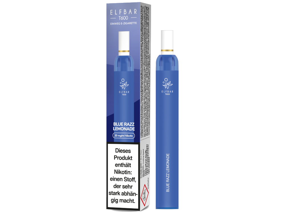 10x Elfbar - T600 Einweg E-Zigarette - Blue Razz Lemonade 20 mg/ml