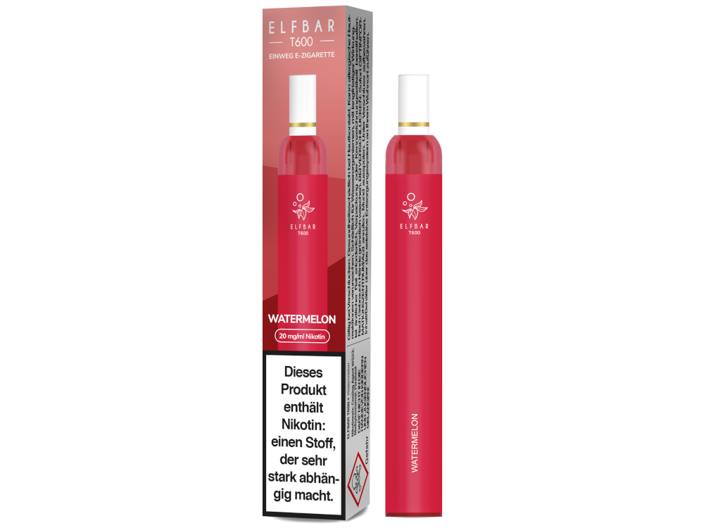 10x Elfbar - T600 Einweg E-Zigarette - Watermelon 20 mg/ml