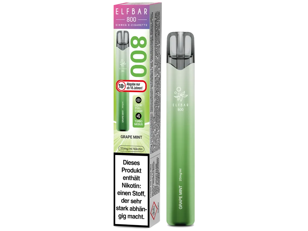 10x Elfbar 800 Grape Mint Einweg E-Zigarette
