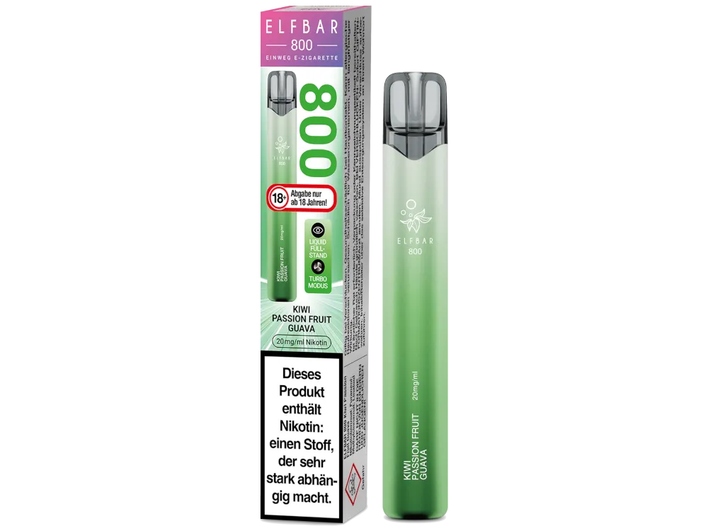 10x Elfbar 800 Kiwi Passion Fruit Guava Einweg E-Zigarette