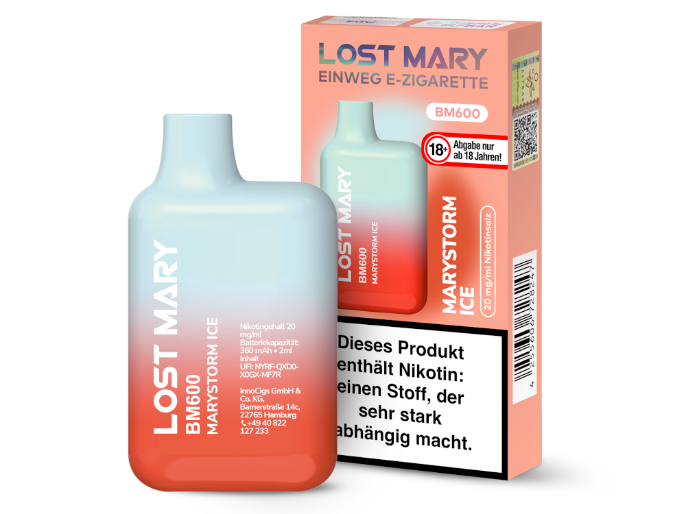 10x Lost Mary - BM600 Einweg E-Zigarette - Marystorm Ice 20 mg/ml