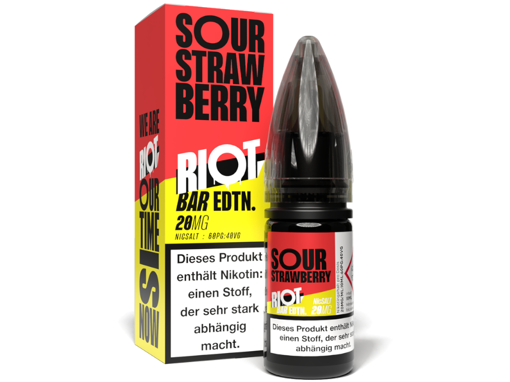 50x Riot Squad - BAR EDTN. - Sour Strawberry - Nikotinsalz Liquid 20 mg/ml