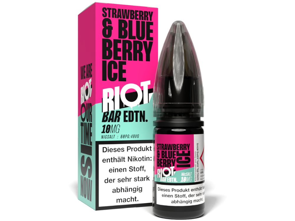 50x Riot Squad - BAR EDTN. - Strawberry Blueberry Ice - Nikotinsalz Liquid 10 mg/ml
