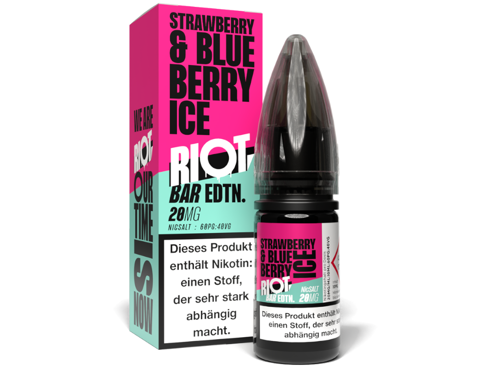 50x Riot Squad - BAR EDTN. - Strawberry Blueberry Ice - Nikotinsalz Liquid 20 mg/ml
