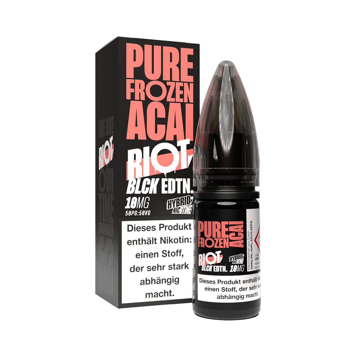 50x Riot Squad - BLCK Edition - Pure Frozen Acai - Hybrid Nikotinsalz Liquid 10 mg/ml