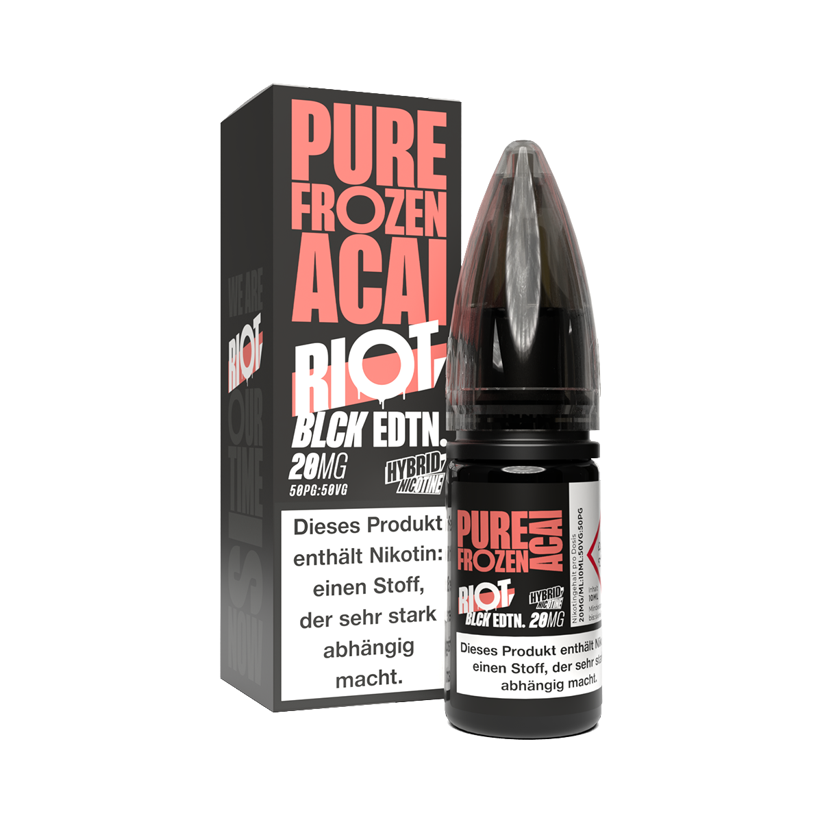 50x Riot Squad - BLCK Edition - Pure Frozen Acai - Hybrid Nikotinsalz Liquid 20 mg/ml