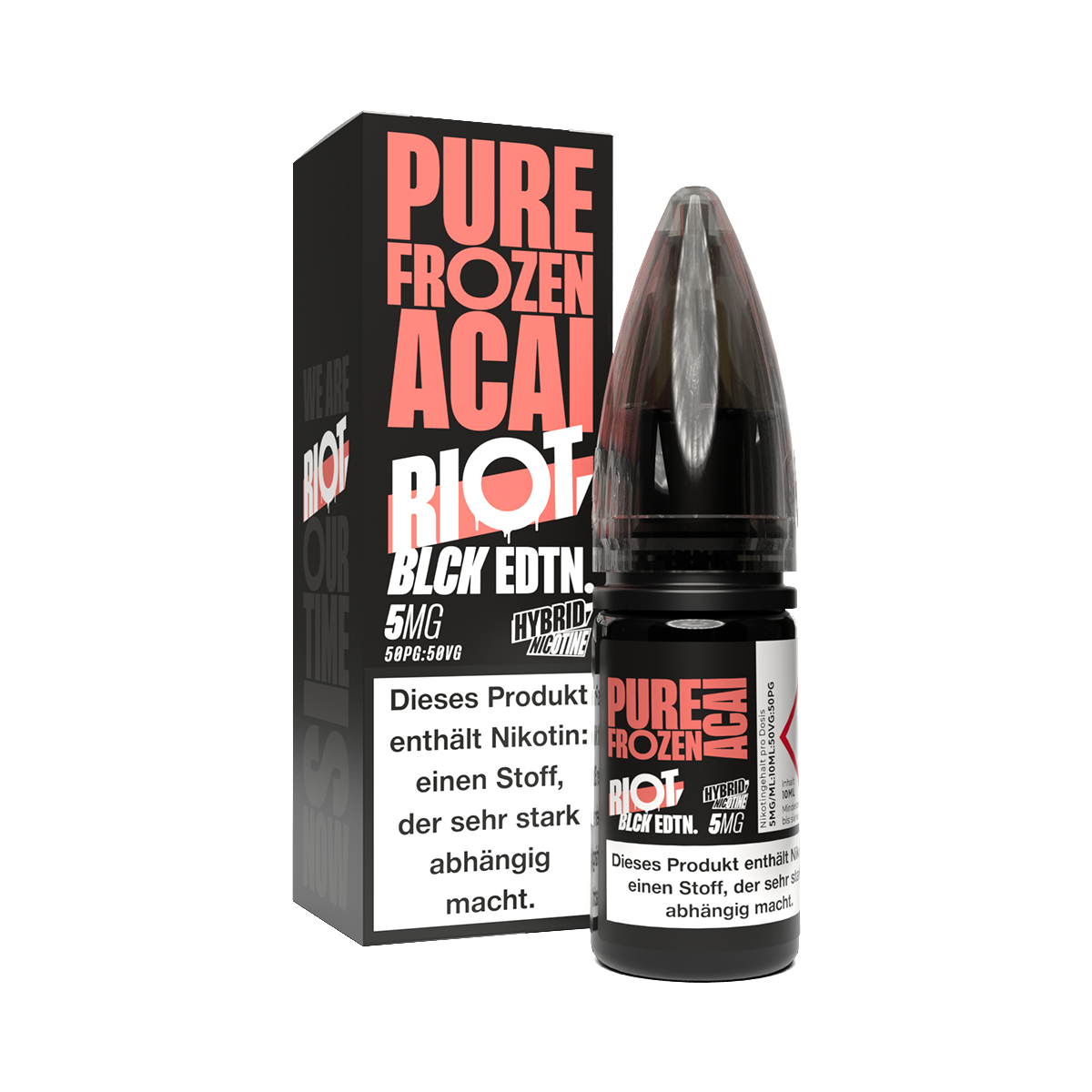 50x Riot Squad - BLCK Edition - Pure Frozen Acai - Hybrid Nikotinsalz Liquid 5 mg/ml