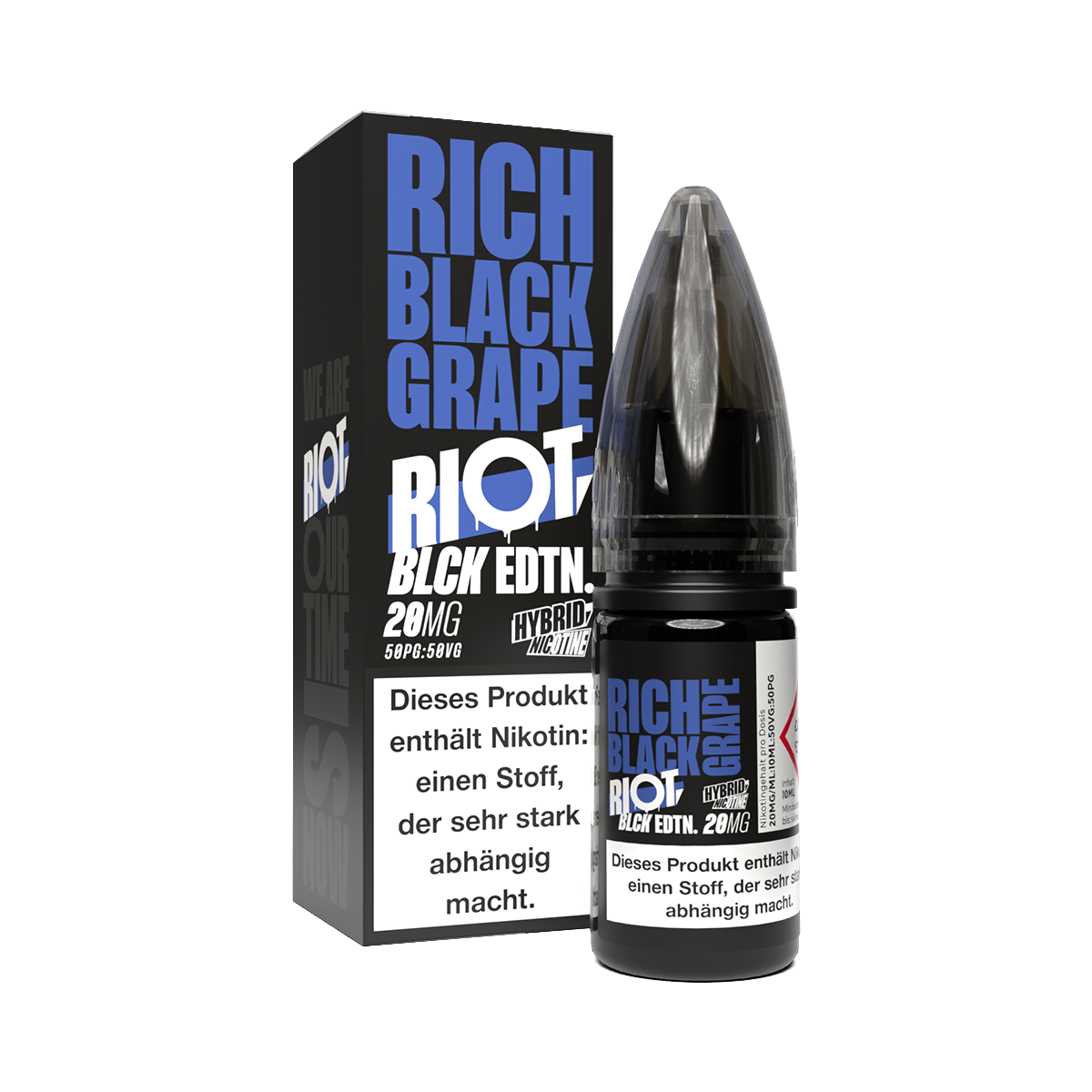 50x Riot Squad - BLCK Edition - Rich Black Grape - Hybrid Nikotinsalz Liquid 20 mg/ml