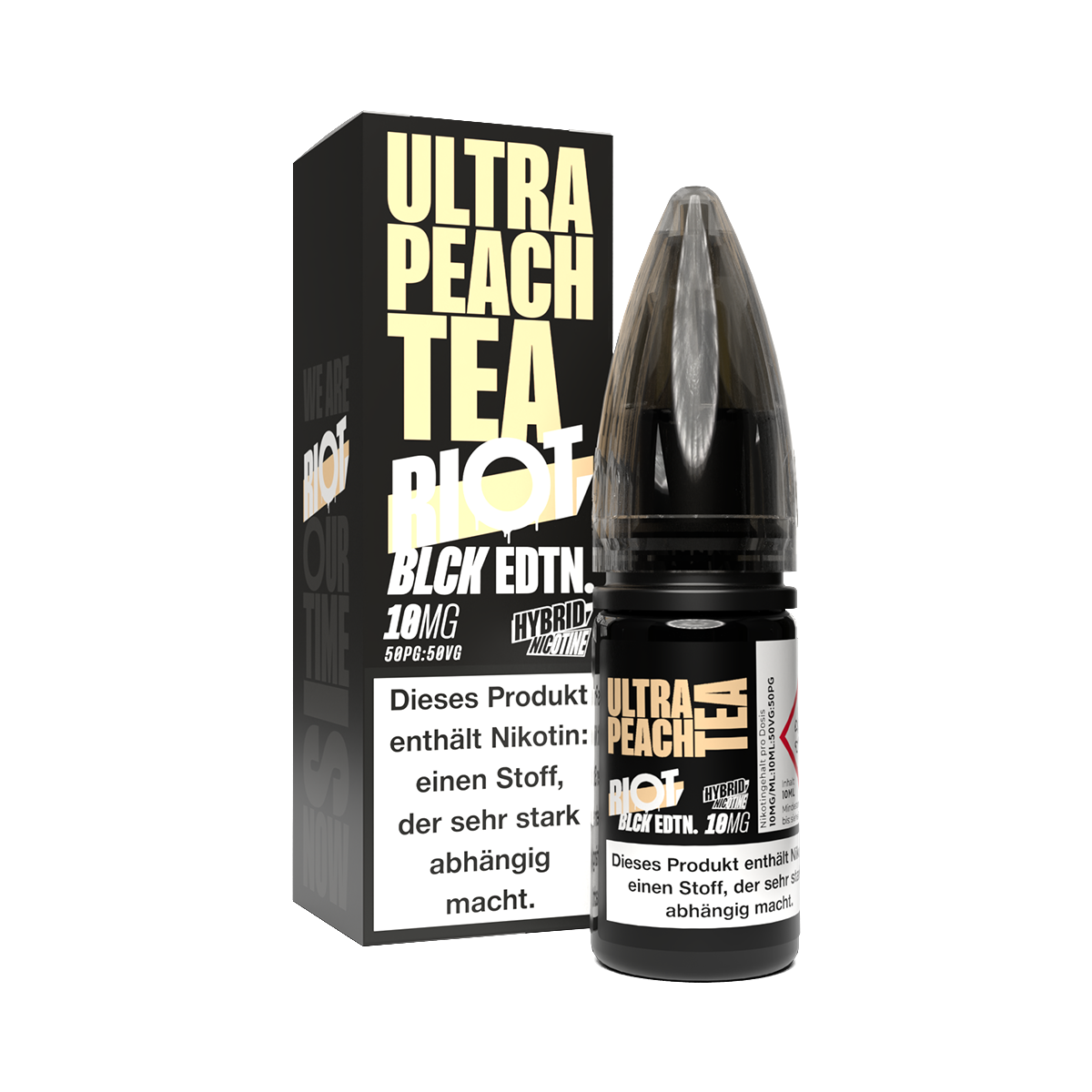 50x Riot Squad - BLCK Edition - Ultra Peach Tea - Hybrid Nikotinsalz Liquid 10 mg/ml