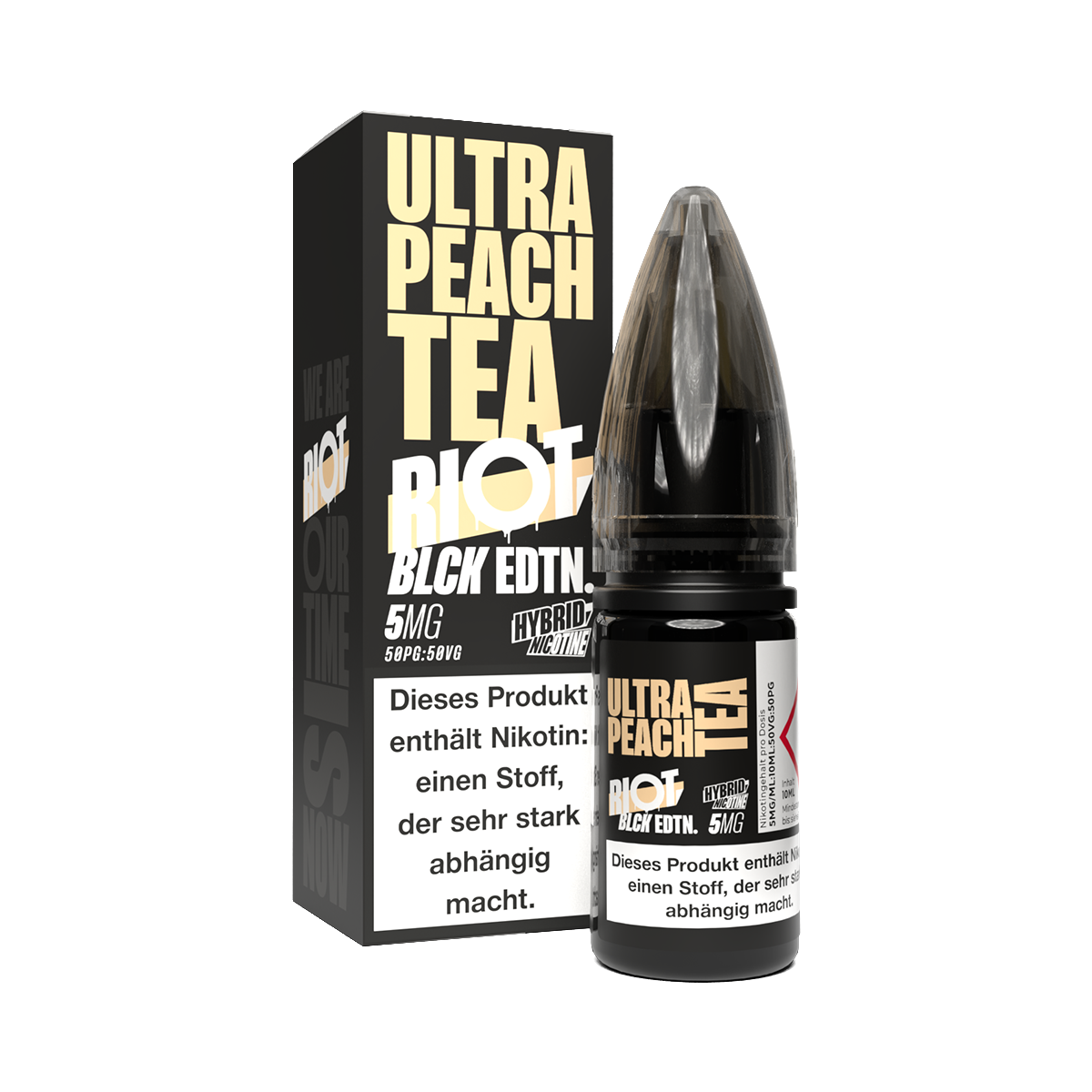 50x Riot Squad - BLCK Edition - Ultra Peach Tea - Hybrid Nikotinsalz Liquid 5 mg/ml