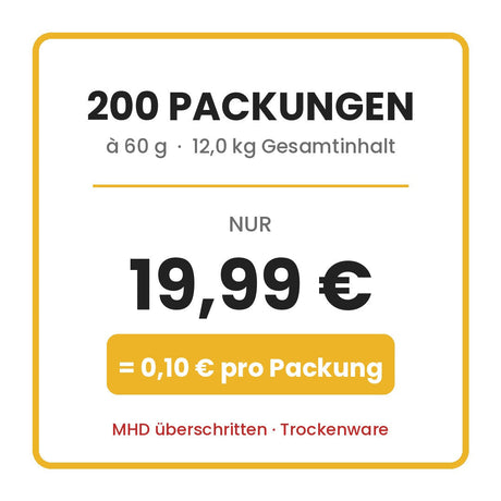200 Packungen fuer 19,99 Euro