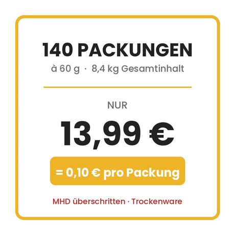 140 Packungen fuer 13,99 Euro