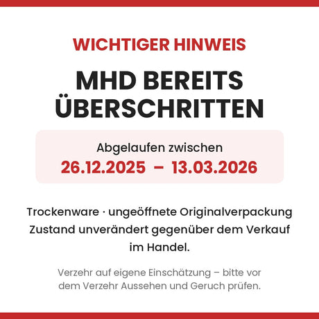 Hinweis MHD ueberschritten 26.12.2025 bis 13.03.2026