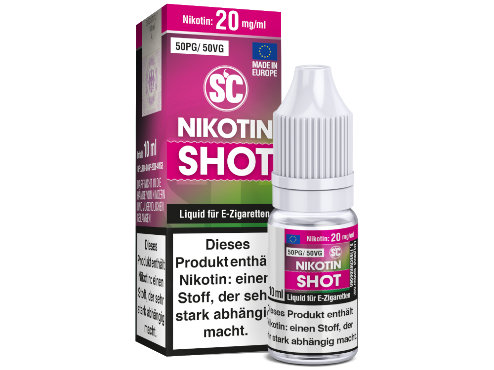 10x SC - 10 ml Nikotin Shot 50PG/50VG 20 mg/ml