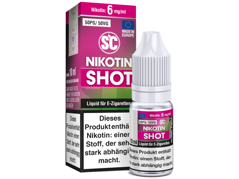 10x SC - 10 ml Nikotin Shot 50PG/50VG 6 mg/ml